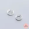 Backs Earrings LEKANI Minimalist 925 Sterling Silver Double-deck Ear Cuff Clip For Women Without Piercing Earings Jewelry DA947