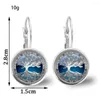Stud Earrings 2022 Tree Of Life Glass Cabochon Fashion French Women Ear Hook Gift For Jewelry Girls