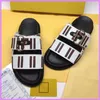 Neue Herren Doppelt geschnürte Hausschuhe Flache Sandalen Steet Fashion Schuhe Damen Designer Slides Damen F Letter Heels Rutschfeste Sohle 4 Farbe D2112082F