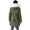 Women's Fur MeiFng Pure White Lined Parka Real Coat For Men And Women Rex Garment Fashion