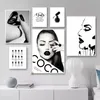 Pittura su tela di lusso in bianco e nero Tecnico delle unghie Salon Poster Stampe Bellezza Forma delle unghie Trucco di moda Immagini di arte della parete Decorazioni per la casa
