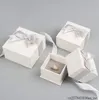 Emballage cadeau 30 pièces boîtes à bijoux en papier emballage boîte à bagues pour boucle d'oreille collier blanc