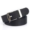 Belts Unisex Belt 3.5 CM Solid Color High Quality Nylon Men Automatic Buckle All-Match Jeans Women Youth Student Canvas