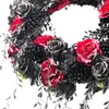 Decorative Flowers Halloween Pendant Artificial Rose Leaves Pine Cones Wreath Hanging Ornament Party Home Bar Festival Decorations