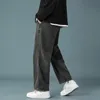 Mens Jeans Spring Mens Baggy denim Wide Leg Pants Korean Style Elastic midja Stylish Harem Fit Jeans Skateboard Trouse Man Black 221008