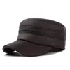 Berets Western Coverd Hat для мужчин PU кожаная зимняя открытая папа дышащий черный военный.