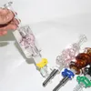 Mini Smoking Liquid Glycerin Skull Nectar Kit met roestvrijstalen kwartspunt 14 mm glazen pijp micro set asvanger