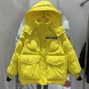 Womens Down Parkas Korean Fashion Winter Short Jacket Women Waterproof Shiny CandyColored White Duck Coat Female Loose Hooded Parker Overcoat 221008