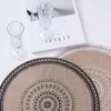 テーブルマット1PCS北欧スタイル刺繍家具装飾コーヒーカッププレースマット熱断熱丸丸い形状キッチン用品