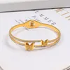 Love Luxury Butterfly Bracelet Women Roestvrij staal Rose Gold Bangle Diamond mode sieraden Bangen Valentijnsdag cadeau voor vriendin voorstel bruiloft