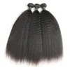 Kinky Straight Wefts for Women 9A Peruvian Human Hair Extensions Yaki 3 Bundles Natural Hair Weave