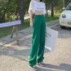女子ジーンズカジュアル女性ハイウエストカーキワイドレッグパンツストレート春夏2022年ファッション韓国の女性薄いゆるい長いズボン