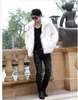 Men Coat Thanksgiving Gift Winter Outdoor Warmte Faux Fox Fur Coats Korte Jasje Leisure Fashion Casual Street Lange mouwen Contrast Kleurstiksel Jackets S-3XL