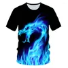 Men039s Футболки Men39s Летняя мода 3D футболка Blue Flame Dragon Забавный дизайн Мужчины Женщины Печатные крутые баскетбольные топы Unis4837932