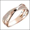Band Rings Новейшее свежее двухтологическое x Shape Cross Cross For Women Wedding Drendy Jewelry Dazzling Cz Stone Большие современные кольца