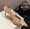 Брендовая дизайнерская обувь, женские туфли-лодочки на каблуке с ремешком на пятке, сексуальные вечерние туфли на шпильке с острым носком для женщин, Zapatos De Mujer35-44