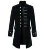 Trench de trincheira masculino retro steampunk de cauda de cauda longa pavacoat buttons góticos de casaco vitoriano Cosplay Overcoat Outwear2022