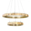 Chandeliers Ring Design Modern LED Chandelier Living Lighting AC110V 220V Gold Marble Hanglamp Bedroom Plafonnier