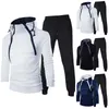 Tute da uomo 2022 Abiti di tendenza Giacca sportiva e pantaloni della tuta Autunno Inverno Design con cerniera Tuta con cappuccio ispessita G221007