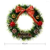 Flores decorativas Christmas Wreath Xmas Door Garlands Decoração artificial de pinhas artificiais para pingentes de Naviidad no ano em casa