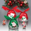 Cute Rabbit Long Ear Candy Bags Gift Wrap Merry Christmas Santa Claus Plastic Candy Treat Bag Xmas New Year Biscuit Packing Pouch 50PCS/Pack