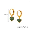 Backs oorbellen Romantische groene hartvormige hanger Charmante dames bruiloft Gold Ear Clip Sieraden Fashion Party Accessoires Gift