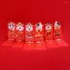 Gift Wrap 6pcs Coated Paper Red Envelope Cute Cartoon Ox Hongbao Money Packet For 2022 Year Wishes Good Luck Kit