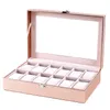 Watch Boxes Special Case For Women Female Girl Friend Wrist Watches Box Storage Collect Pink Pu Leather