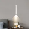 Lampes suspendues Lumières minimalistes modernes Nordic Simple Salon Éclairage de chevet LED Cylindrique Long Tube Petits luminaires