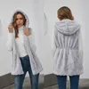 Women Coat Thanksgiving Gift Winter Faux Fox Fur Outdoor Warm Leisure Fashion Street Vest Jackor Rockar Solid Color Multicolor Hooded Sleeveless Jacket Size S-4XL