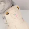 犬アパレルペットサスペンダースカートスプリングサマーサマーポケット刺繍パンプキンパンツキャットサスペンダー