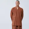 民族服シユアン春と秋の僧k服仏教の短いコートセット瞑想yxs02-711