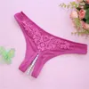 Women's Panties Ladies Erotict Sexy Hollow Out Women Lace Briefs Thongs G-String Lingerie Underwear With Pearls Massaging Bead