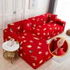 Chair Covers Christmas Printed Sofa Cover For Living Room Red Cushion Spandex Modern Seat L Shape Slipcovers All-inclusive Couch