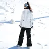 Skianzüge Damen Ski-Set Verdickte warme Overalls Bergsteigen Snowboardjacke winddichte wasserdichte Schneehose 221008