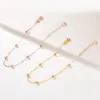 Anklets Nymph 18K Gold Anklet For Women's Fine Jewelry Real AU750 Solid Round Ball Sliding Pure Justerable Chain Luxury Gift B511
