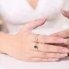 Cluster Rings Gem's Beauty 14k Gold Filled Lab Colombian Emerald 925 Sterling Silver Oval Cut Wedding Bands F￶rlovningsring f￶r kvinna