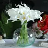 Flores decorativas AOXUE PU Mini Simulação Flor Calla Lily Sala de jantar Mesa de jantar Estudo