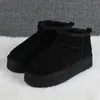 Mini plateforme Ultra Boot Designer femme hiver cheville Australie bottes de neige fond épais en cuir véritable chaud moelleux chaussons 35-42