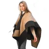 Sjaals Dames Winter Poncho van natuurlijke wol met mouwen Sjaals Wraps Pashmina Sjaal Stola's Femme Hiver Warme omkeerbare poncho's Capes4627417