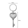 Fashion DIY Sublimatie Blanco Keychain Alloy Silver Hart Designer Keychain Wallet Handtas Karabijnse sleutellang Key Ring voor vrouw Man Valentijnsdag Kerstmis