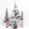 Weihnachtsdekorationen, Mini-Baum, künstliche Schneeflocke, schöne Miniatur-Dekoration für Zuhause, Küche, Desktop-Pflanzen, Navidad