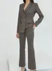Женские костюмы Blazers Fashion Elegant Business Women Женщины брюки с длинным рукавом Blazer High The Cust Bants Ol стиль женский 2 штуки устанавливает повседневные наряды 221008