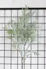 Fleurs décoratives feuilles floquées longue branche arrangement floral verts en plastique artificiel faux feuillage décor de Noël fausses plantes eucalyptus