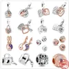 925 Sterling Silver Ciondola Charm Donna Perline Gioielli di alta qualità Regalo All'ingrosso Cuori intrecciati Doppia chiusura Swing Bead Fit Pandora Bracciale fai da te