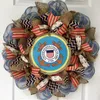 Decorative Flowers Memorial Wreath Hanging Fronts Door Sign Independence Day Wall Patriotic Gift Innovative Handmade Home Decor Supplies