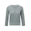 Camisolas femininas 2022 Primavera Autumn Casual Mulheres Pearls Sweater Sweater Sole Pearl Slave Long-deco