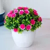 Flores decorativas Plantas artificiais Bonsai Pequeno vaso de flores falsas ornamentos em vasos