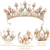 Haarspeldjes Goud Kleur Tiara's En Kronen Vlinder Parels Kristal Handgemaakte Kinderen Kroon Pography Party Voor Kinderen Vrouwen Prinses Diademen