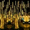 Strings EU / US Plug 8 Tubo Meteor Shower Led String Lights Fairy Street Ghirlande Albero di Natale Decor Outdoor Navidad Wedding Garden Lamp